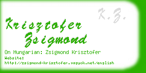 krisztofer zsigmond business card